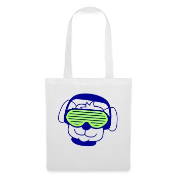 Cool Mignon DJ Chien Animal de compagnie Chiot Musique de fête - Sac en tissu - blanc - Devant