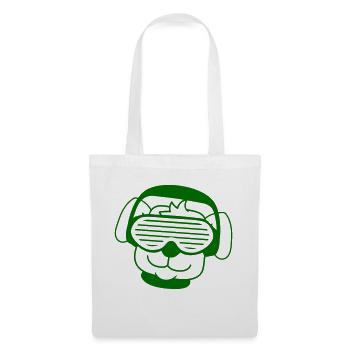 Cool Mignon DJ Chien Animal de compagnie Chiot Musique de fête - Sac en tissu - blanc - Devant