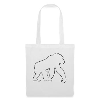 singe - Sac en tissu - blanc - Devant