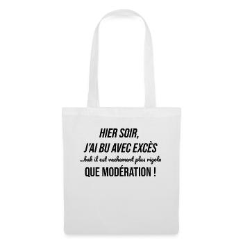 cadeau homme femme humour drole alcool soiree fete - Sac en tissu - blanc - Devant