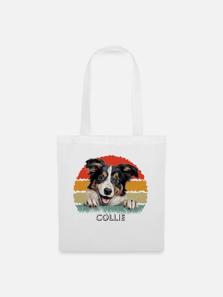 Collie - Stoffbeutel - Weiß