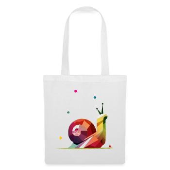 colorful snail in geometric design - Tote Bag - white - Front