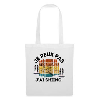 je peux pas j'ai Skiing - Sac en tissu - blanc - Devant