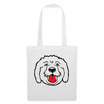 Cher chien tire la langue joyeusement - Sac en tissu - blanc - Devant