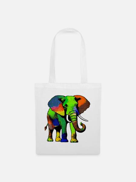 Elefant - Stoffbeutel - Weiß