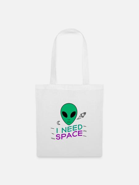 I Need Space - Stoffbeutel - Weiß