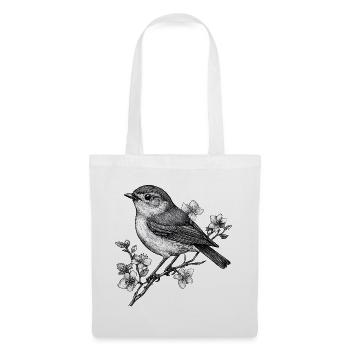 Rotkehlchen Vogel Floral Baum Vogelbeobachtung - Stoffbeutel - Weiß - Vorne
