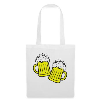 Bier Anstossen Saufen - Stoffbeutel - Weiß - Vorne