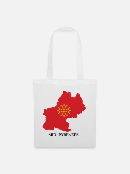 Carte du midi-pyrénée - Sac en tissu - blanc