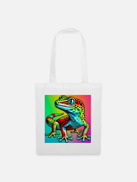 Gecko - Stoffbeutel - Weiß