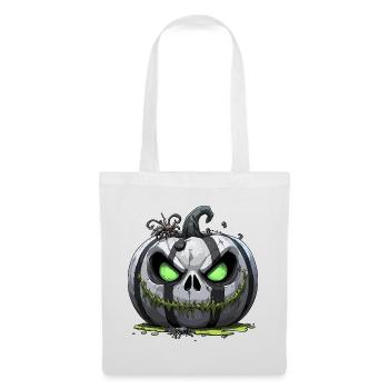 Grim Pumpkin Zombie with Green Eyes - Tote Bag - white - Front