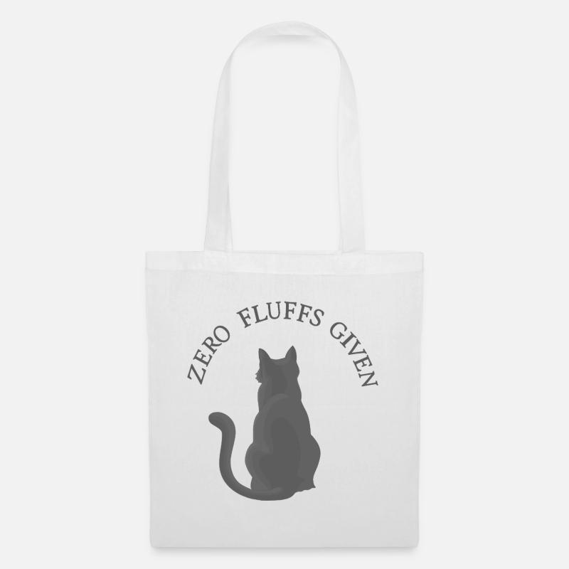 Zero Fluffs Given – Katze von hinten mit Attitüde - Stoffbeutel - Weiß