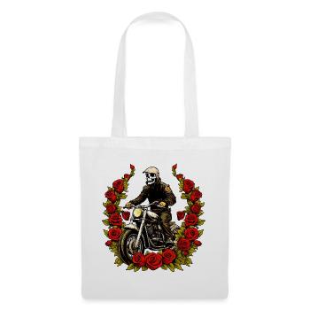 Roses squelette moto - Sac en tissu - blanc - Devant