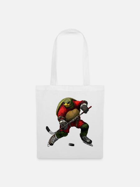 Schildkröten Eishockey - Stoffbeutel - Weiß