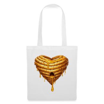 Heart Beehive with Honey Illustration - Tote Bag - white - Front