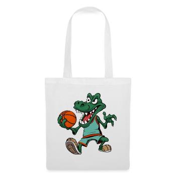 Basketballer Krokodil - Stoffbeutel - Weiß - Vorne