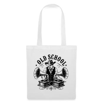 Un DJ old school avec gramophone - Sac en tissu - blanc - Devant