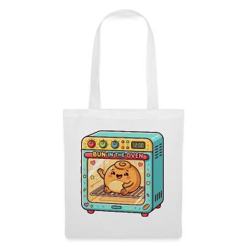 Pregnant woman in a bun in the oven – funny sw - Tote Bag - white - Front
