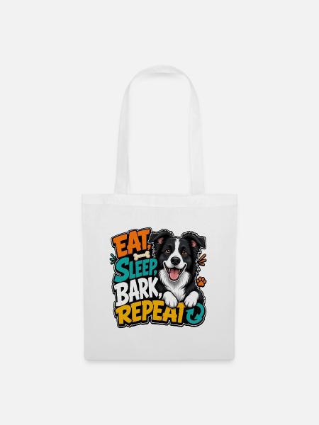 Border Collie - Stoffbeutel - Weiß