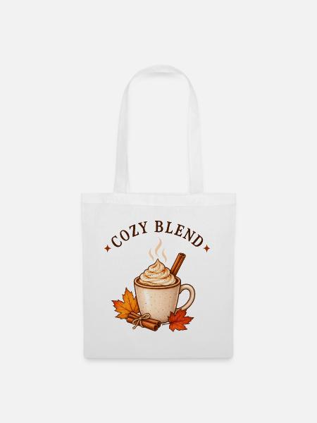 Cozy Blend | Herbst Kaffee Zimt Gemütlichkeit - Stoffbeutel - Weiß