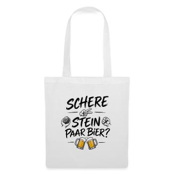 Bier? Oder Schere, Stein, Papier? - Stoffbeutel - Weiß - Vorne
