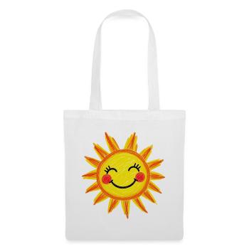 Lächelnde Sonne Crayon-Stil - Stoffbeutel - Weiß - Vorne