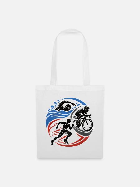 Triathlon – Schwimmen Radfahren Laufen - Stoffbeutel - Weiß