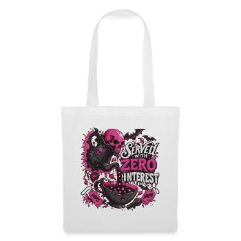 Kaffee Totenkopf Pink Gothic - Stoffbeutel - Weiß - Vorne