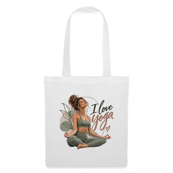 Ich liebe Yoga – Yoga Girl - Stoffbeutel - Weiß - Vorne
