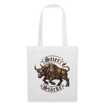 Steampunk Stier Stärke - Stoffbeutel - Weiß - Vorne