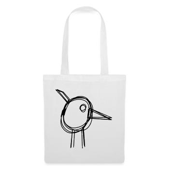 Storch handgezeichnet - Stoffbeutel - Weiß - Vorne