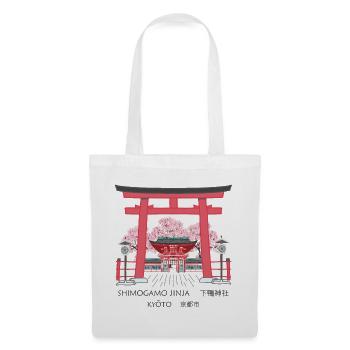 Kyoto Torii und Kirschblüten - Stoffbeutel - Weiß - Vorne