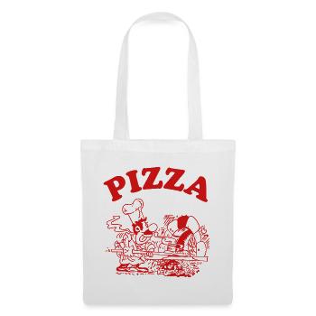 Pizza Pizzabäcker Koch Gastronomie Lustiges Motiv - Stoffbeutel - Weiß - Vorne