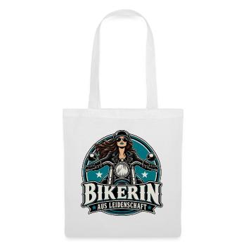 Bikerin Aus Leidenschaft - Stoffbeutel - Weiß - Vorne