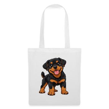 Rottweiler Kawaii Style – Süßer Hund - Stoffbeutel - Weiß - Vorne