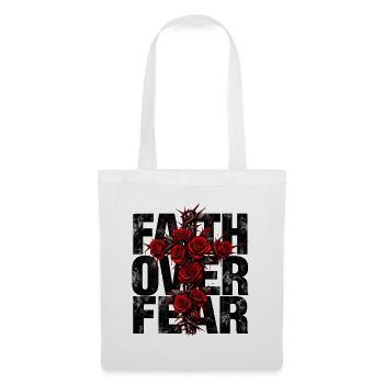 Faith Over Fear Jesus Christliches Motiv Geschenk - Stoffbeutel - Weiß - Vorne