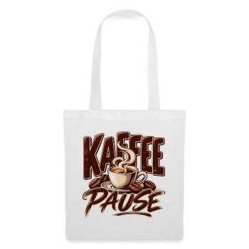 Kaffee Pause Schöne Geschenkidee für den Büro - Stoffbeutel - Weiß - Vorne