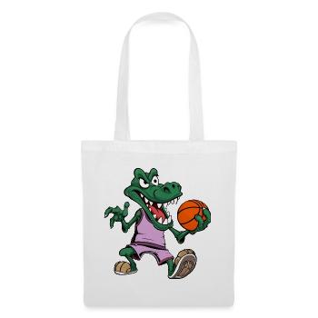Alligator Basketball Krokodil - Stoffbeutel - Weiß - Vorne