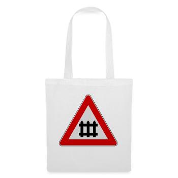 Warning train gate sign - Tote Bag - white - Front