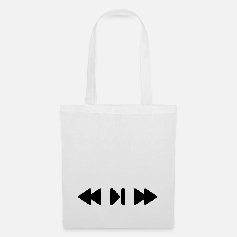 Music Play Musik Button Knopf Symbol - Stoffbeutel - Weiß