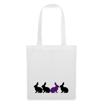 Hase Bunny be different! Unikat Anders 2c - Stoffbeutel - Weiß - Vorne