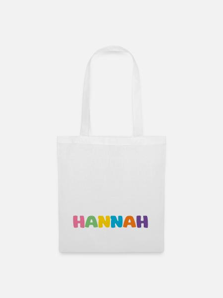Name - Hannah - Stoffbeutel - Weiß