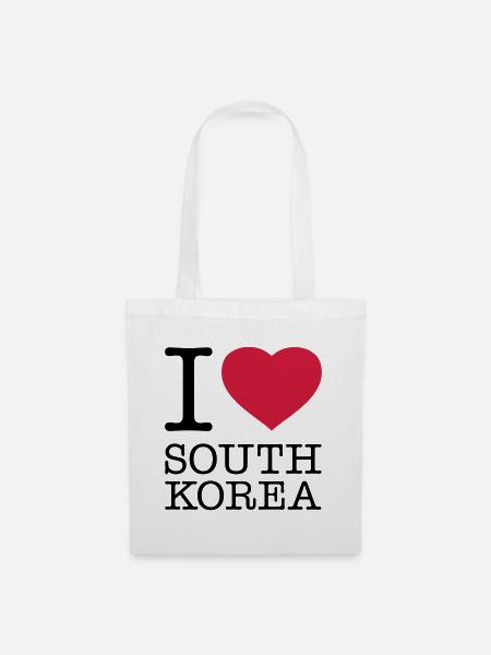I LOVE SOUTH KOREA Südkorea - Stoffbeutel - Weiß