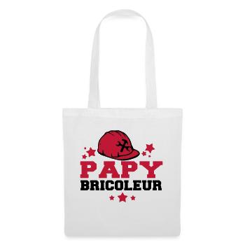 papy bricoleur - Sac en tissu - blanc - Devant