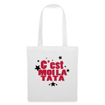 c'est moi lA TATA - Sac en tissu - blanc - Devant