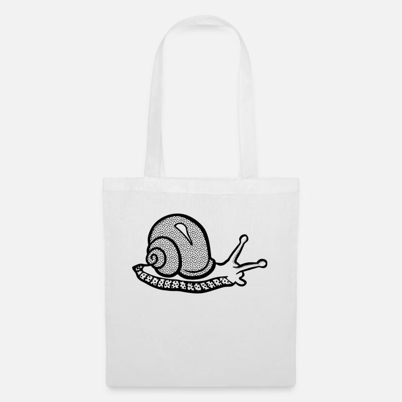 Snail noir et withe - Sac en tissu - blanc