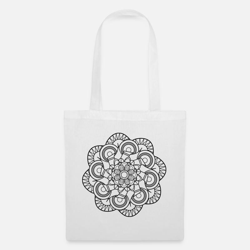 Vea-espèce Mandala Pattern: Fleur tentaculaire. - Sac en tissu - blanc