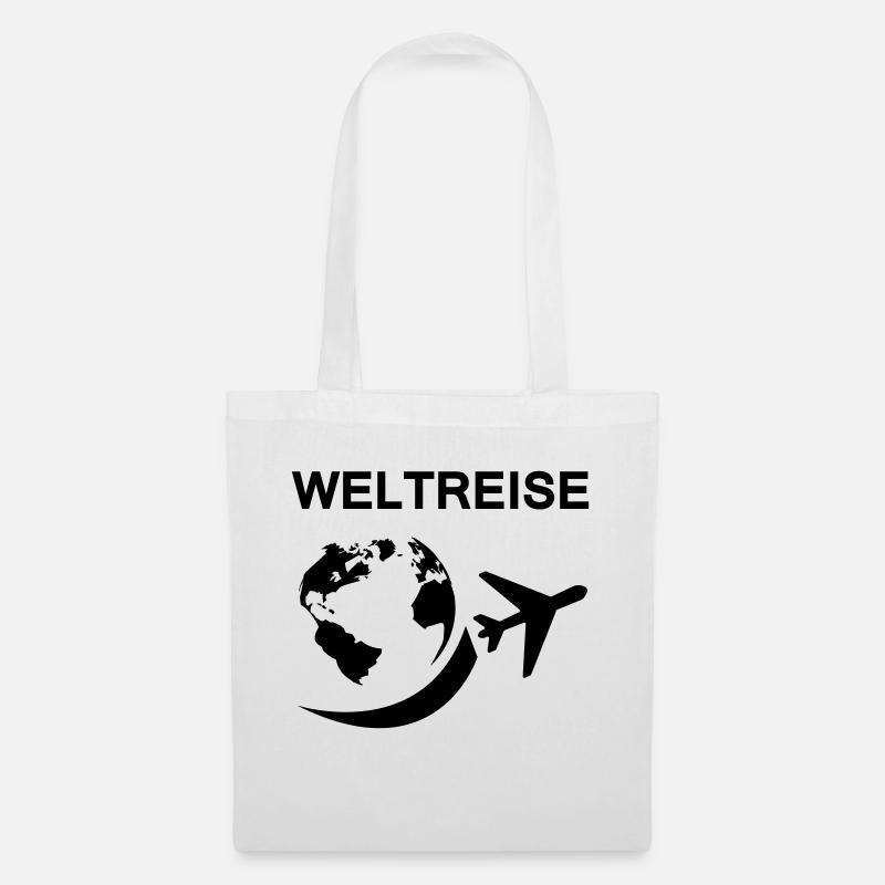 weltreise - Stoffbeutel - Weiß