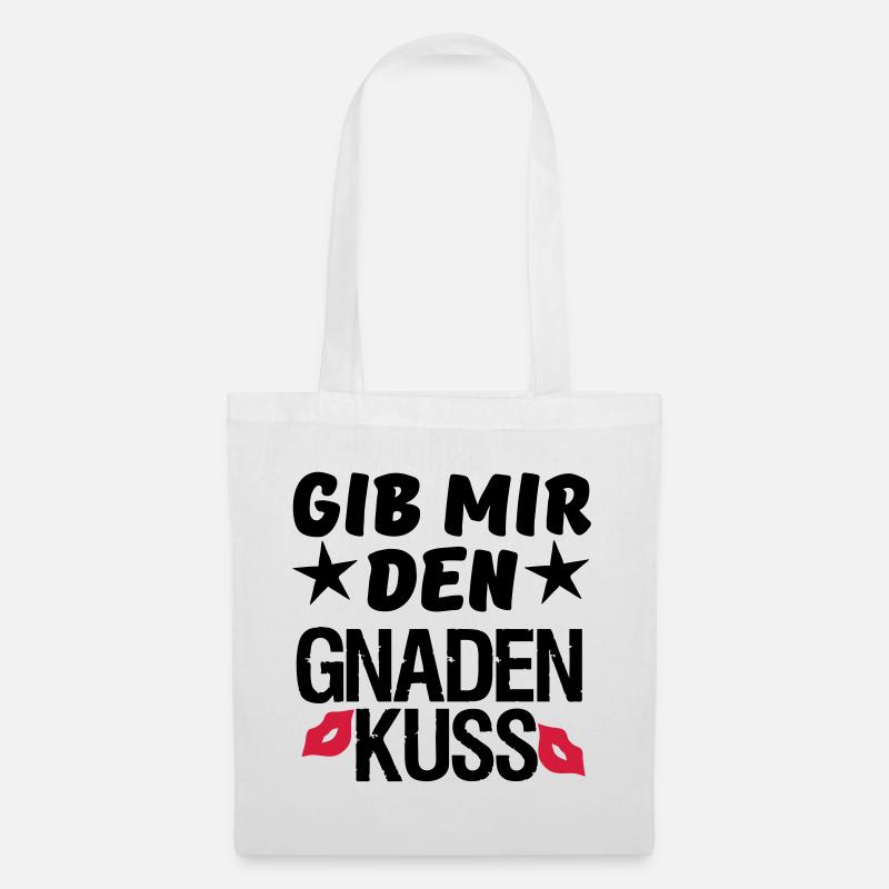 Geschenk Liebe Paar lustig Spruch Kuss - Stoffbeutel - Weiß