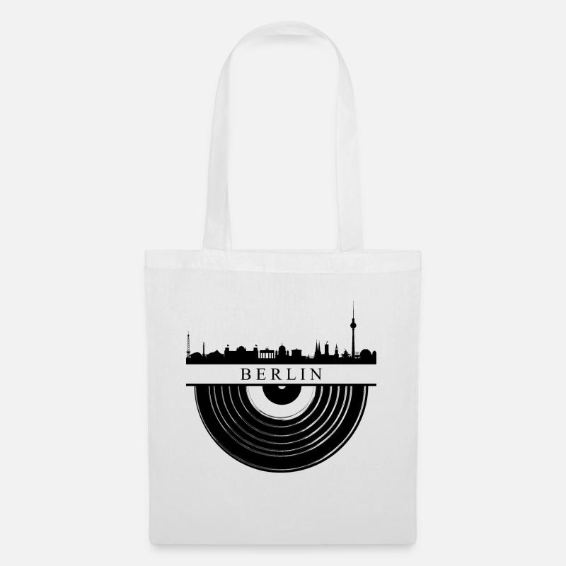 Berlin Musik Schallplatte - Stoffbeutel - Weiß
